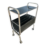 Vintage side table with magazine rack from the 70s