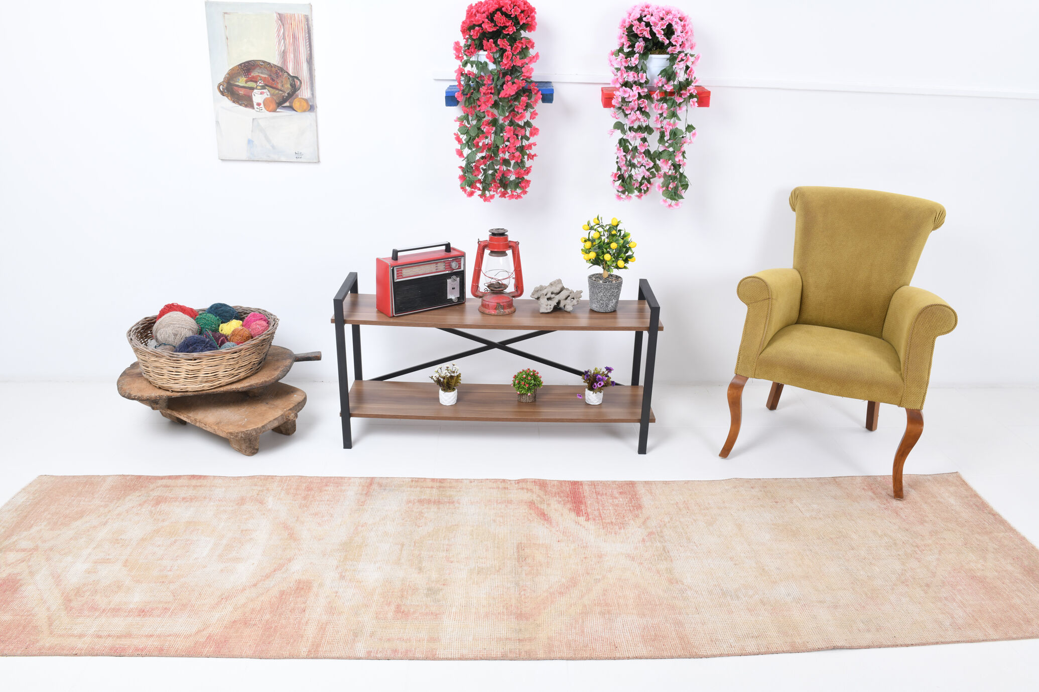 3x11 faded color turkish runner rug 340x86cm