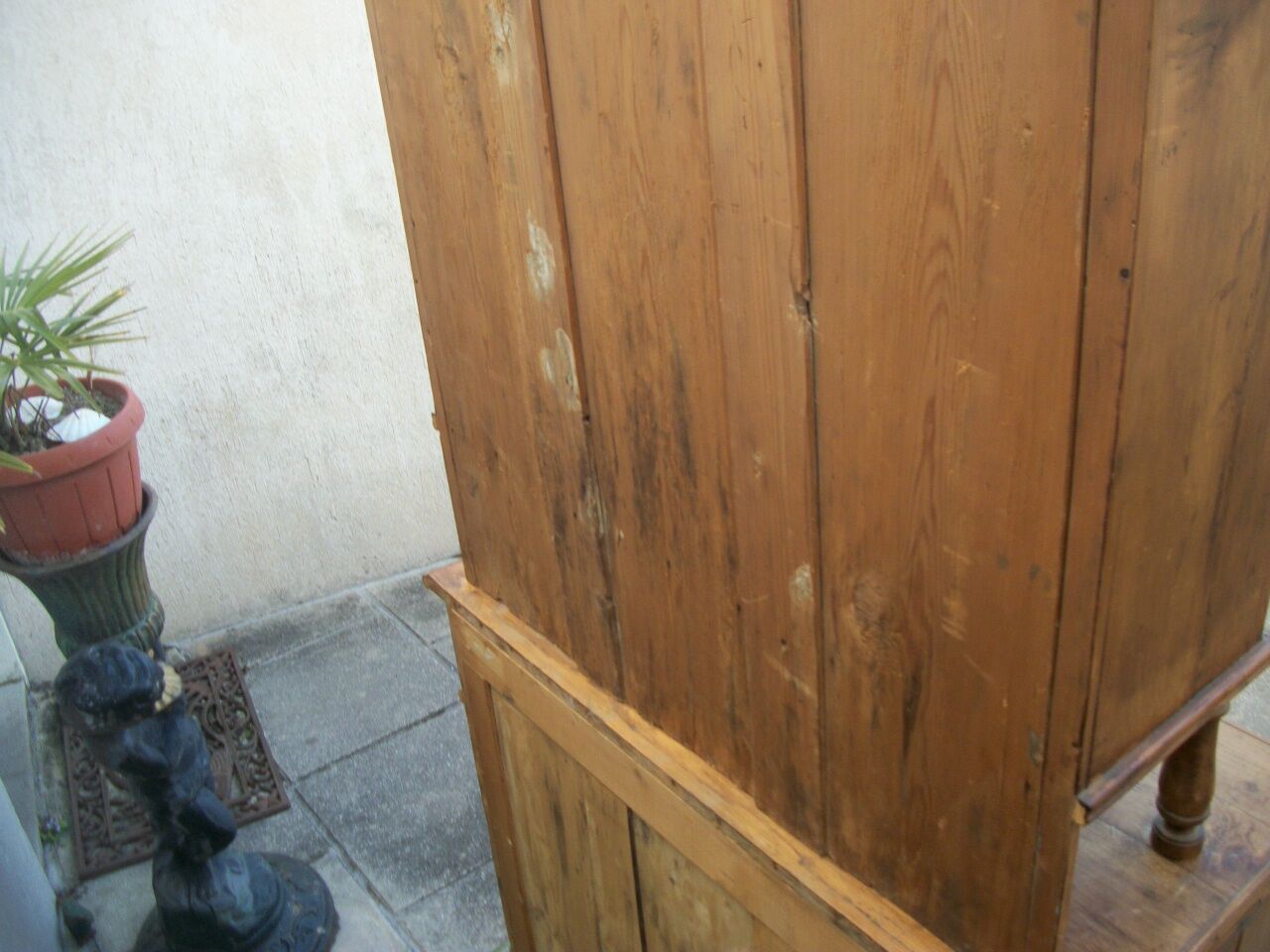 Buffet vitrine pin massif