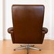 Vintage Danish mid-century brown leather swivel chair 1970s