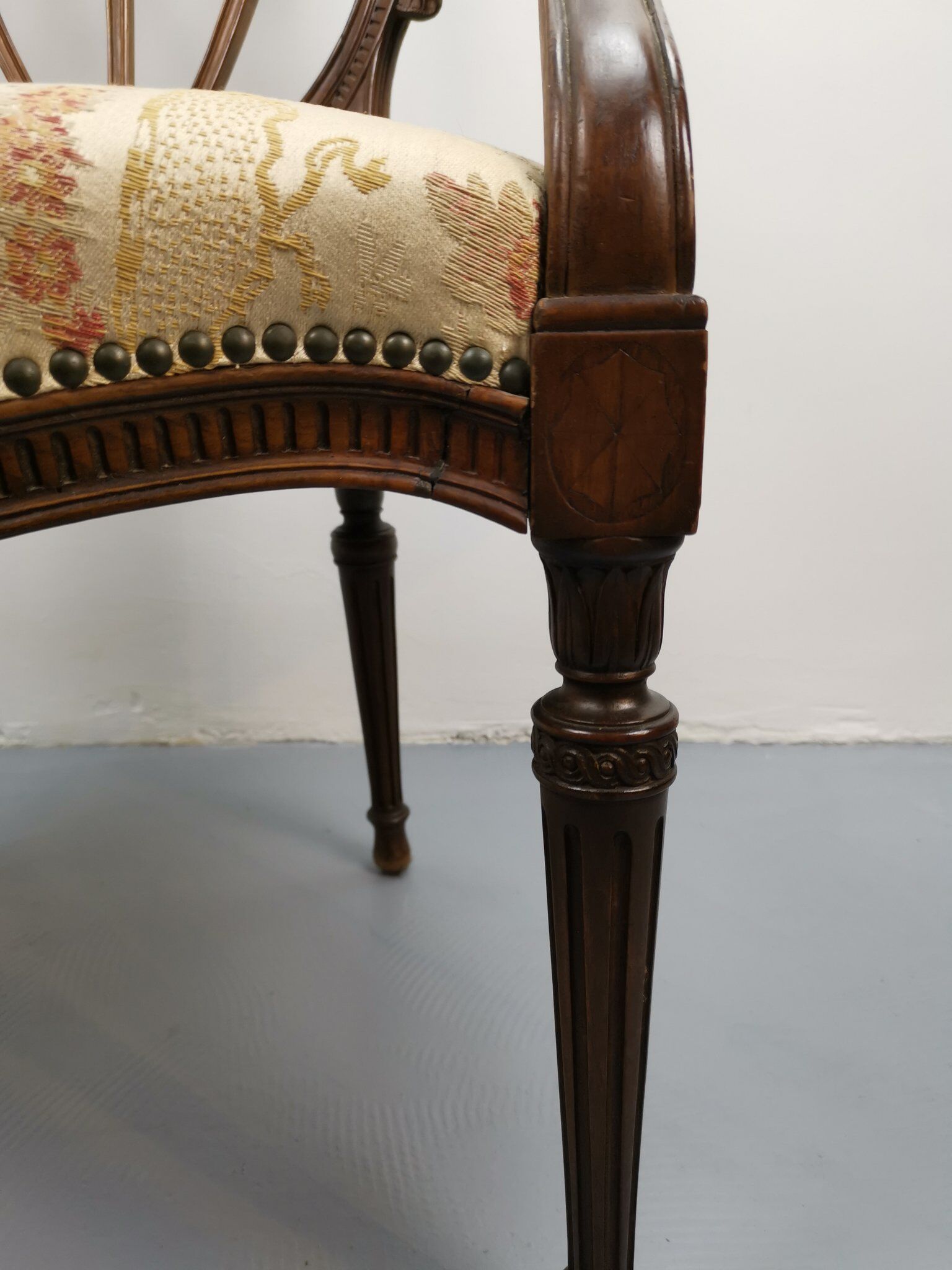 George III Mahogany armchair attributed to William and John Linnell circa 1775