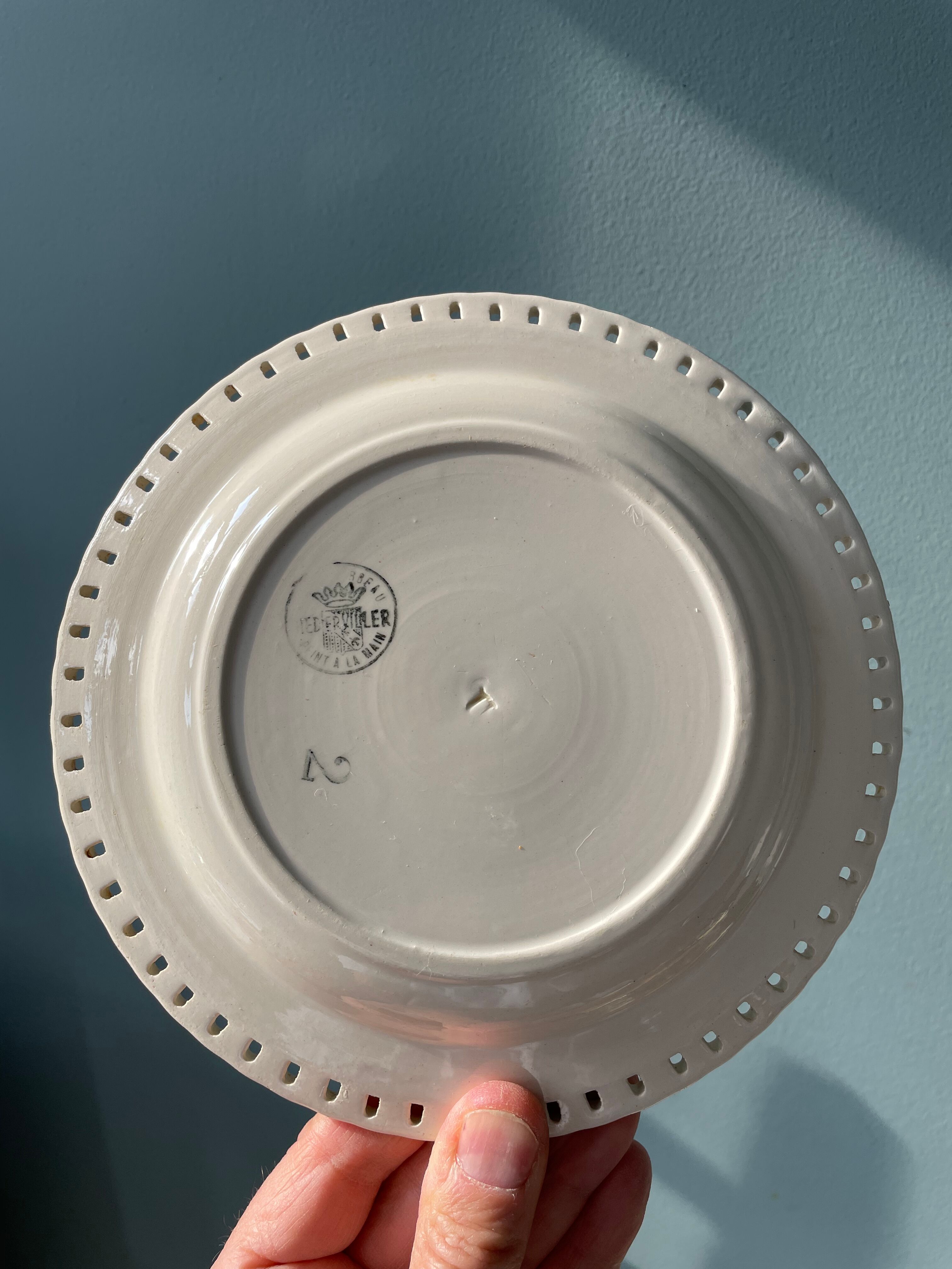 Set of 8 small plates Niderviller décor at Barbeau