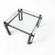 Brutalist coffee table / metal glass / 1980s / weighty