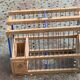 Cage à oiseau vintage en métal et bois