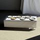 Set of 6 handmade stoneware plates in glazed beige and brown D20 H3
