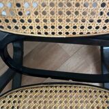 Rocking-chair en bois et cannage