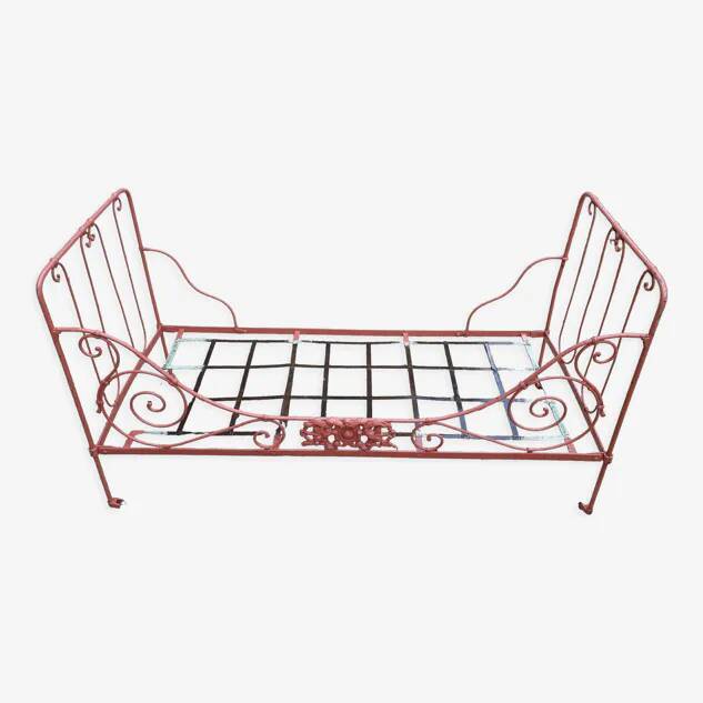 Lit banquette en fer forgé XIXe siècle 190cm x80cm