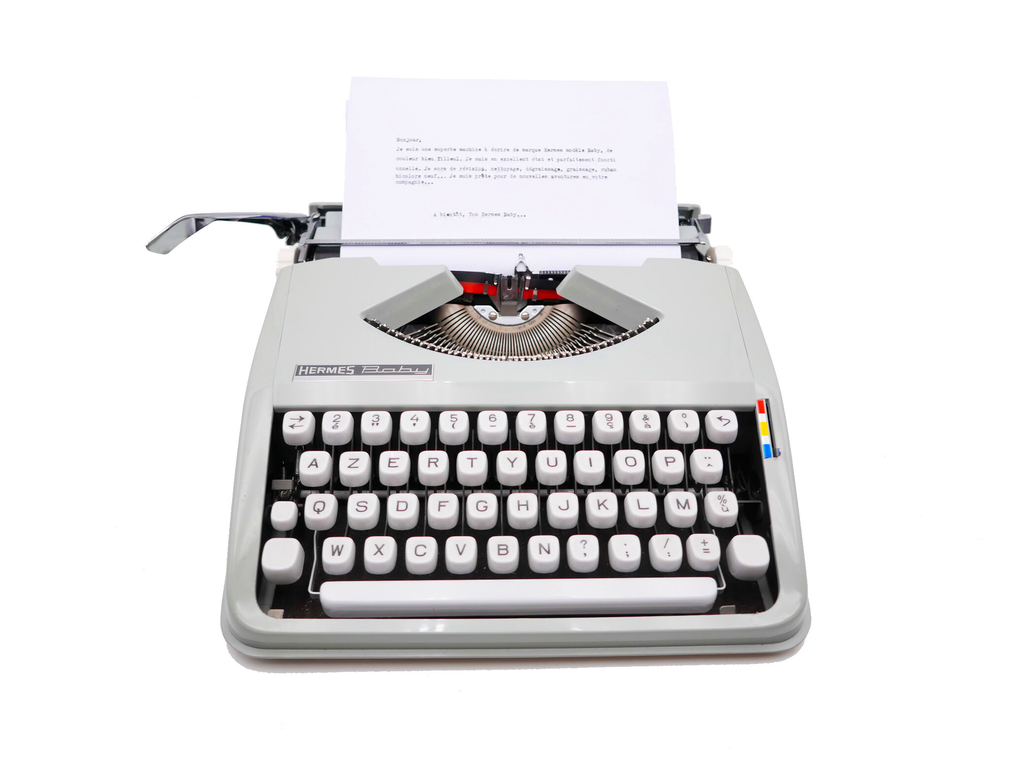 Hermes Baby Blue Pastel Typewriter Revised Ribbon New