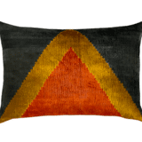 Coussin velours soie Ikat, 40x60 cm