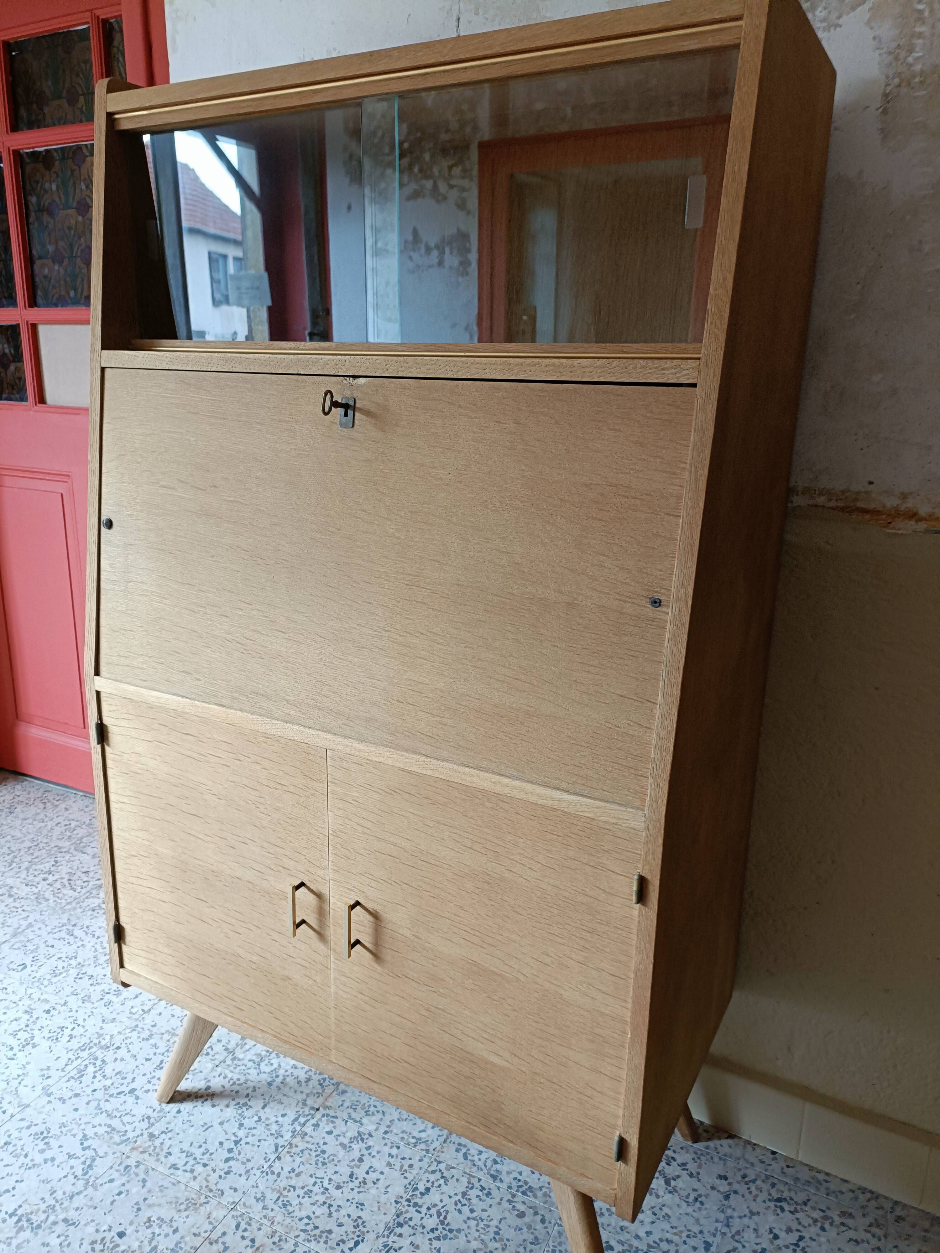 Vintage secretary with compass feet renovated