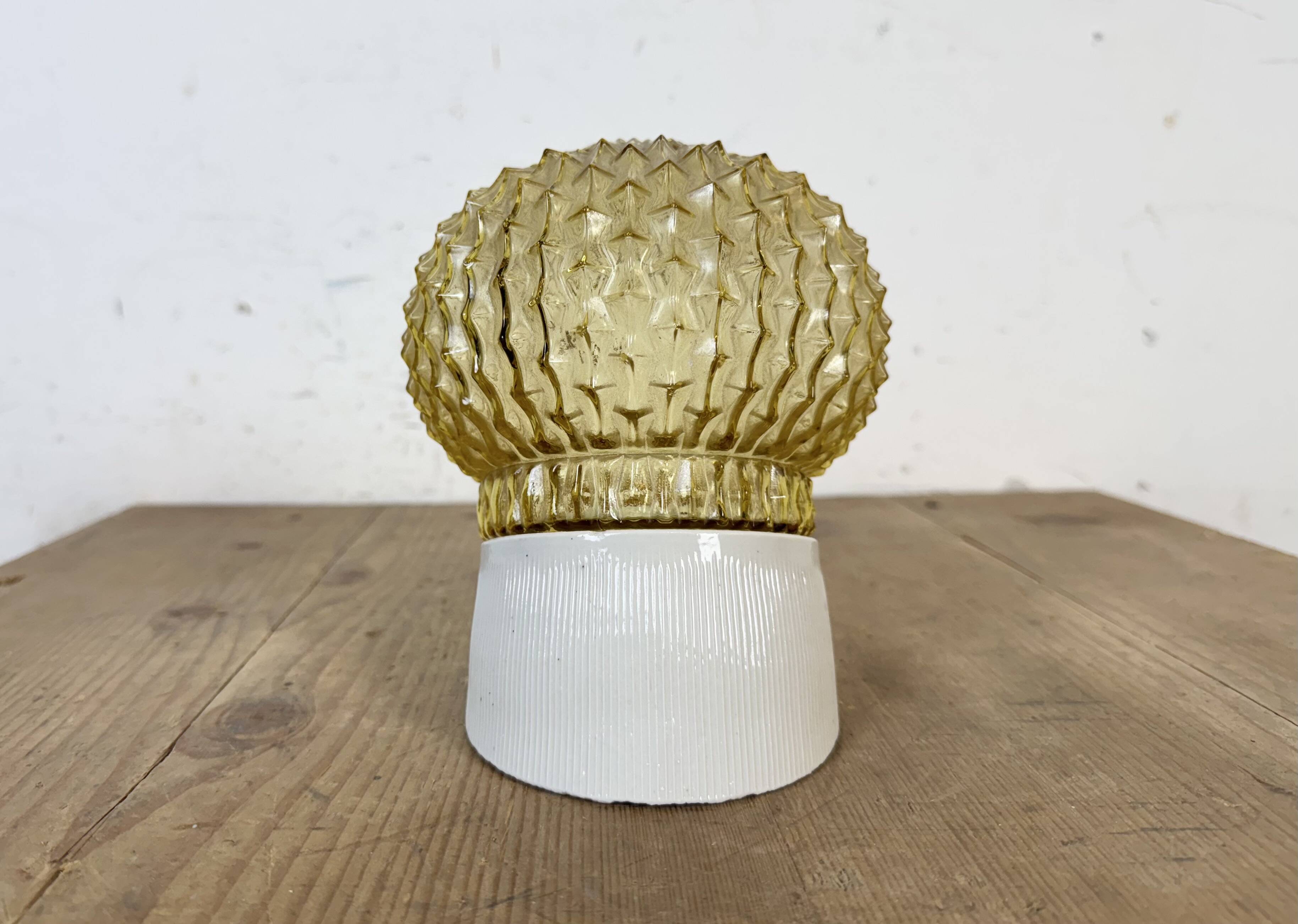 Vintage White Porcelain Wall Light, 1970s