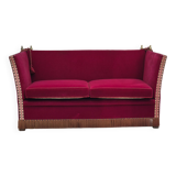 1960s, Danish velour 2 seater drop arm sofa, velour, original condition.