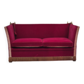 1960s, Danish velour 2 seater drop arm sofa, velour, original condition.