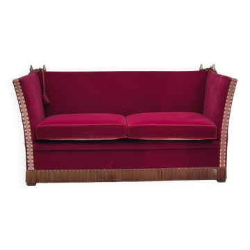 1960s, Danish velour 2 seater drop arm sofa, velour, original condition.