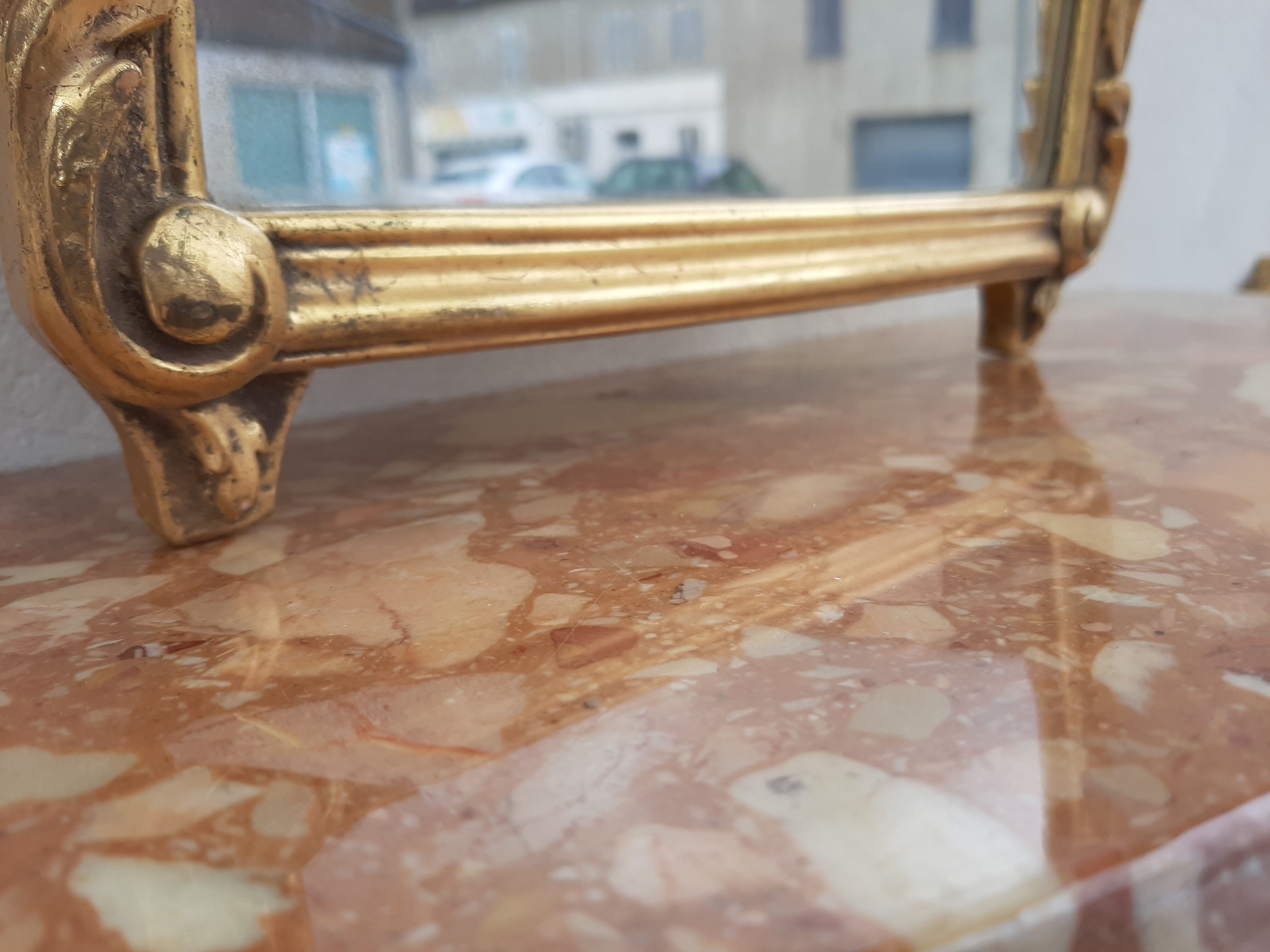 Miroir style Louis XV doré - 100x33