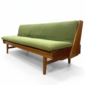 Mid-century retro vintage Czech seating & Hikor folding daybed, 1960s