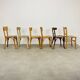 6 mismatched Baumann & Luterma bistro chairs, wood, 1960s