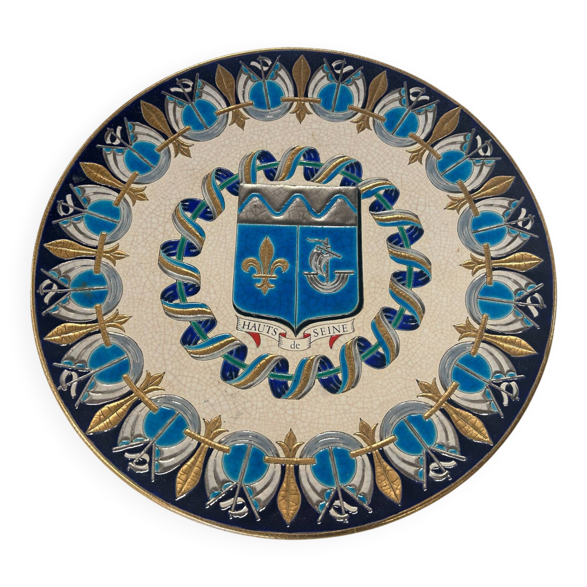 Plat Emaux de Longwy numéroté 1980