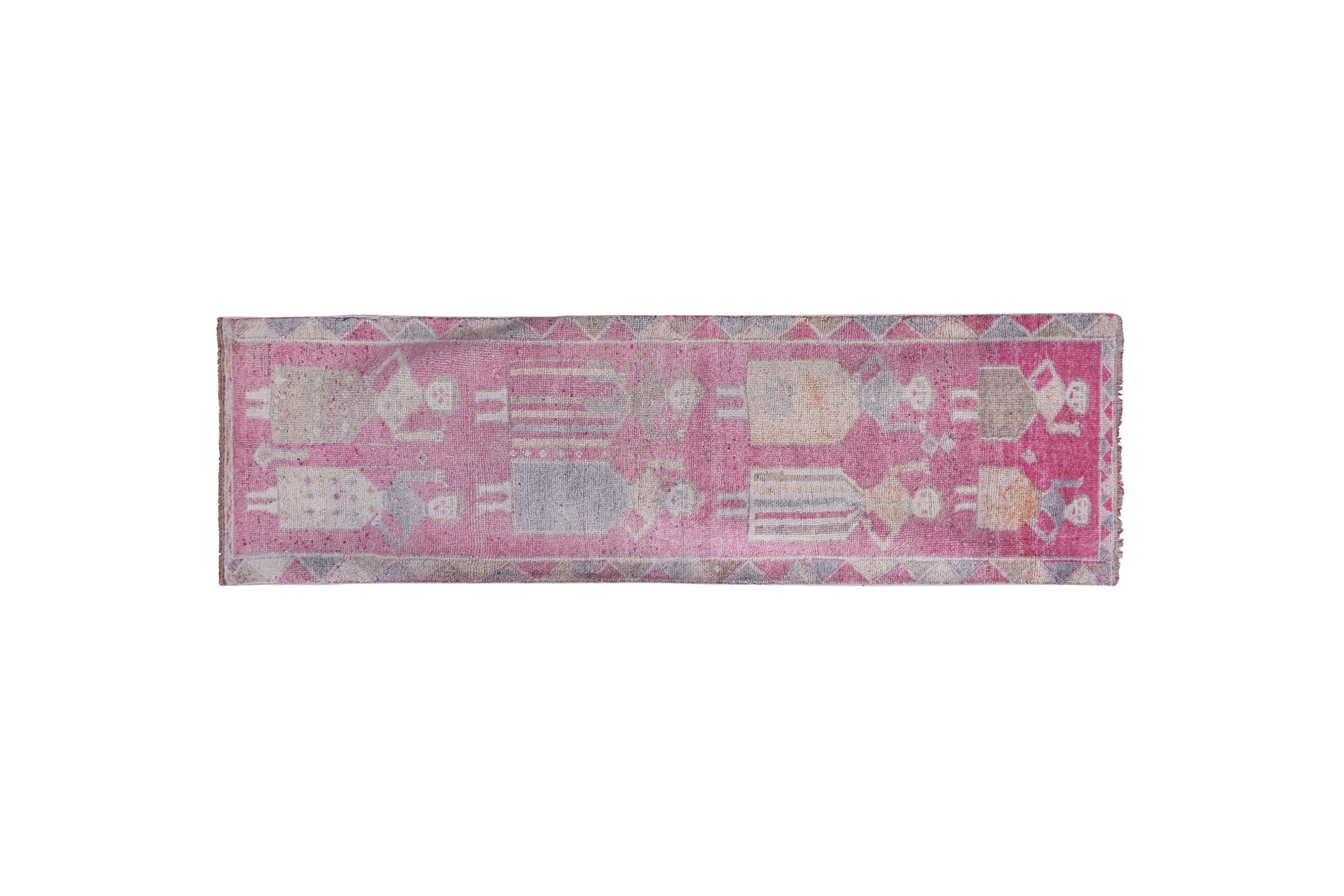 Vintage Turkish rug from Oushak, hand-woven 98x310 cm