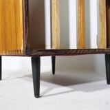 Mid-Century Solid Cherry Document LP Vinyl Cabinet, Unique Piece, 1960s