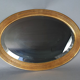 Old beveled oval mirror frame wood stucco gilding gold leaf 52x37 cm SB156