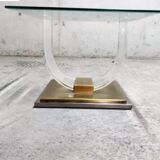 Coffee table in brass and lucite year 1970