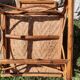 Set of 4 wicker and rattan armchairs