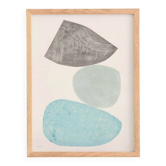 Painting "pebbles" 30x40cm on paper signed Eawy