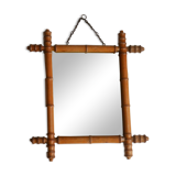 Bamboo-style wooden mirror