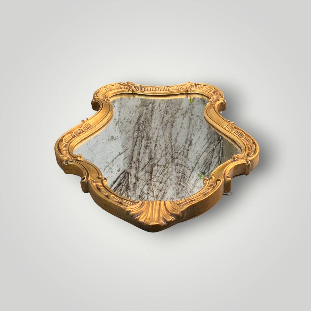 Antique Rococo style gilded resin wall mirror