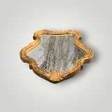 Antique Rococo Style Gold Resin Wall Mirror - 63 cm