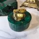 Vintage 70's Desk Set in Green Alabaster Malachite - 3 Pieces - Ita