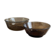 Set of 2 salad bowls vintage smoked glass Lever