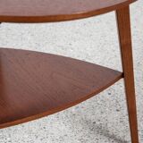 Midcentury Danish round side table in teak by Holger Georg Jensen for Kubus 1960s