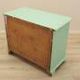 Solid pine chest of drawers painted green, three drawers, Denmark 1950s