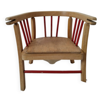 Chaise-pot fauteuil bois pour enfant Baumann tissu style Liberty