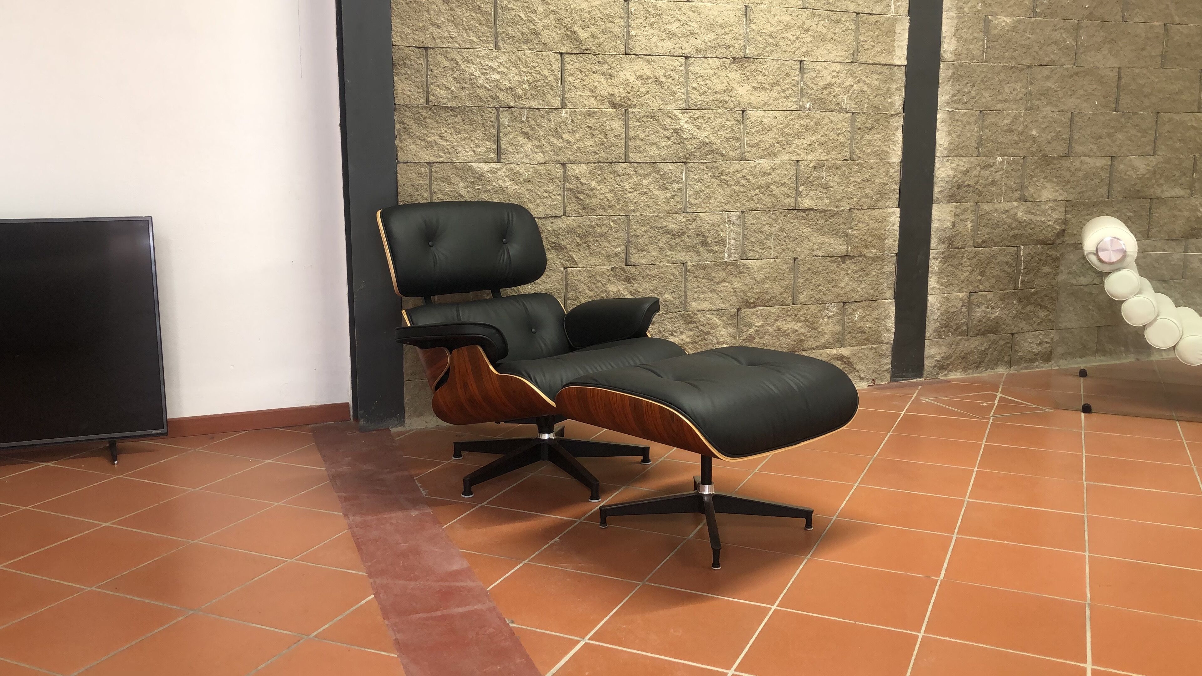 Eames lounge chaise and ottoman