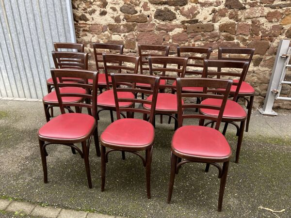 Set de 6 Chaises bistrot Brasserie bentwood bistrot chair shabby chic baumann Thonet simili cuir