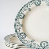 Set of 6 deep plates in Terre de Fer, Salins model "Cambacéres" 19th century