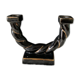 Black ceramic candle holder