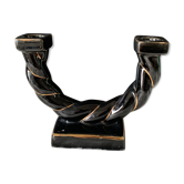 Black ceramic candle holder