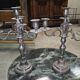 Pair of silver-plated candelabra – Louis XVI style –