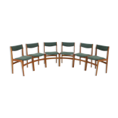 Ensemble de six chaises de salle à manger en teck des années 1960, Danemark