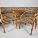 Corner sofa & 2 chairs by Ludvik Volak for Drevopodnik Holesov, 1960s