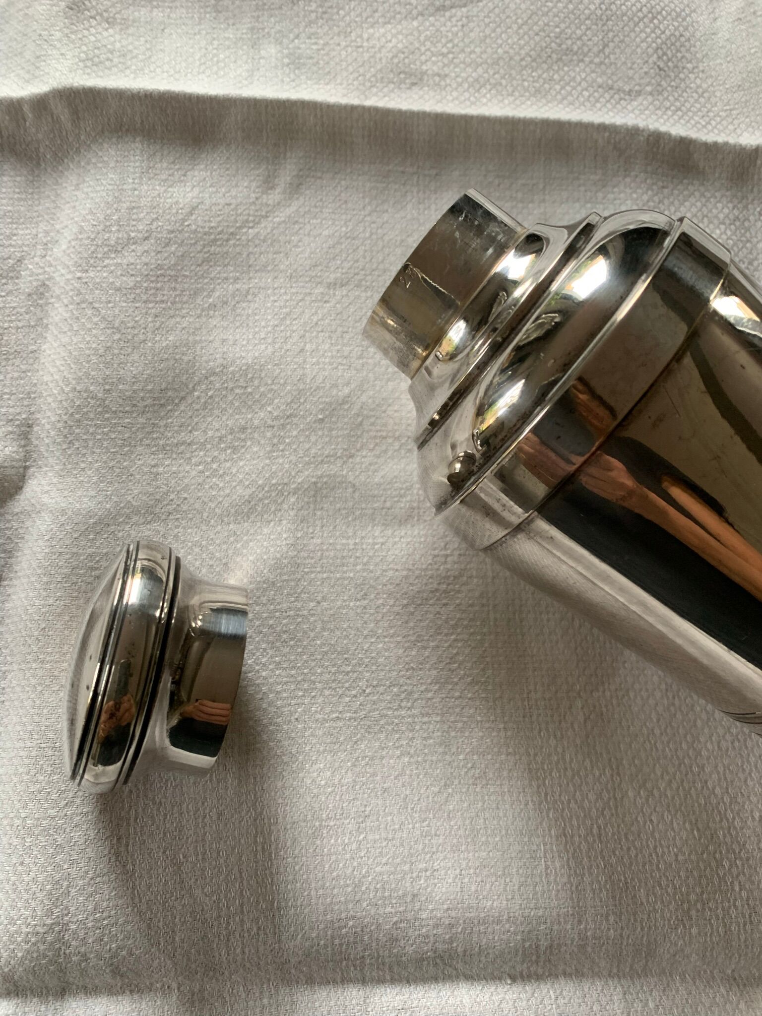Shaker métal argenté vintage