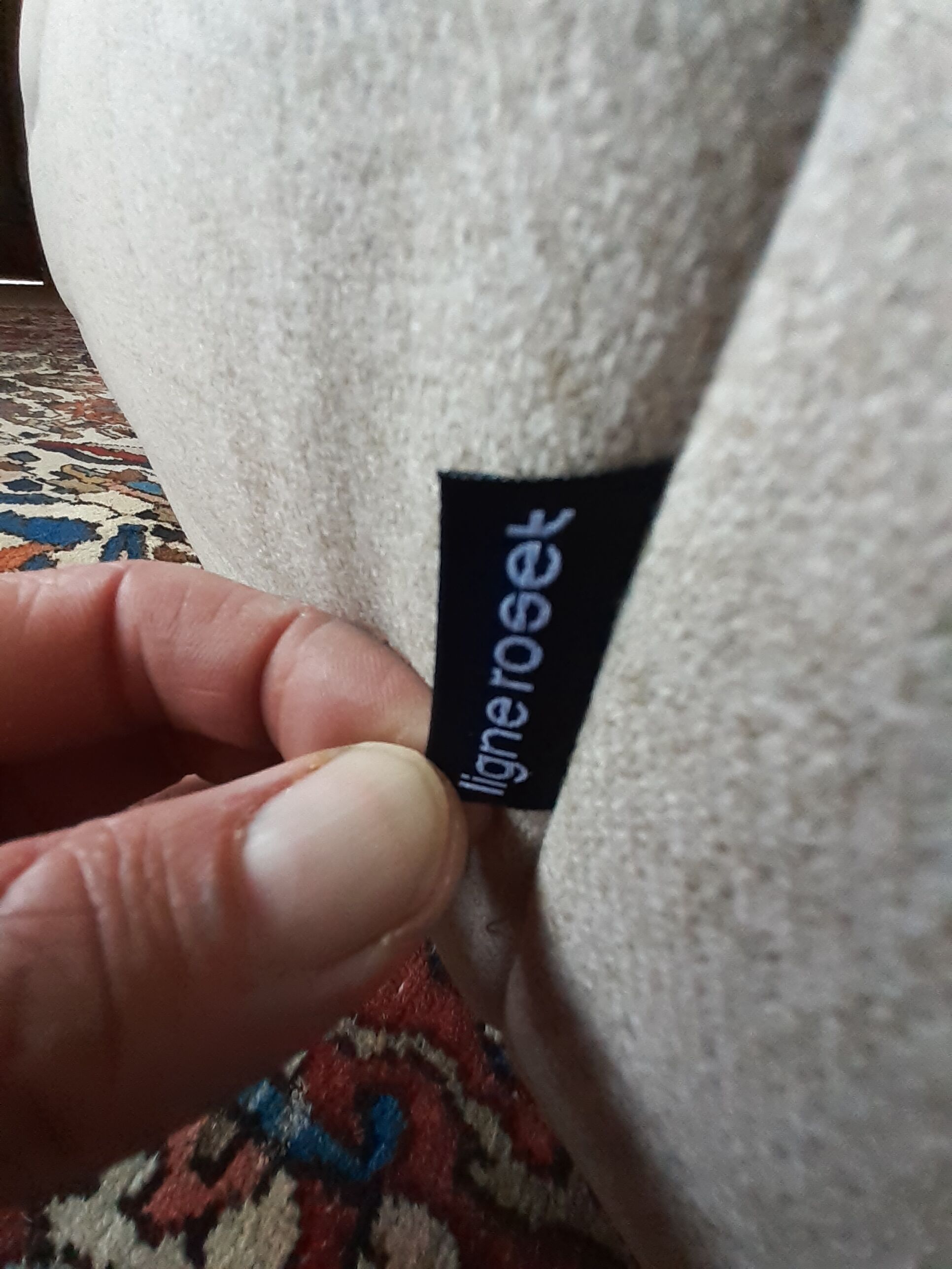 Togo beige wool bench by Michel Ducaroy