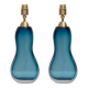 Pair of Italian Mid-Century Blue Murano Sommerso Glass Table Lamp