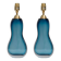Pair of Italian Mid-Century Blue Murano Sommerso Glass Table Lamp