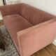 Compact powder pink sofa made