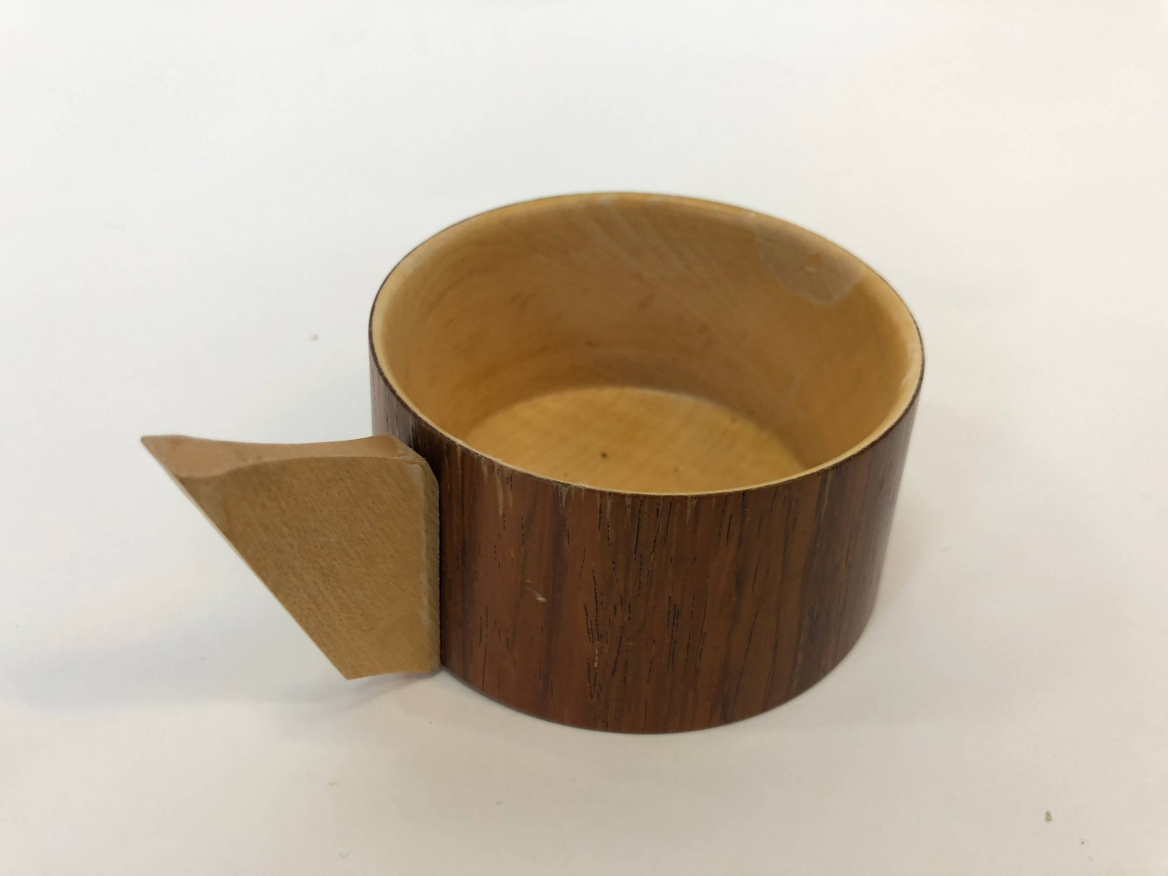 Vintage wooden cups and saucers in teak